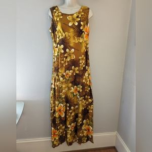Vintage Malihini Hawaiian Ladies Maxi Dress Size 14